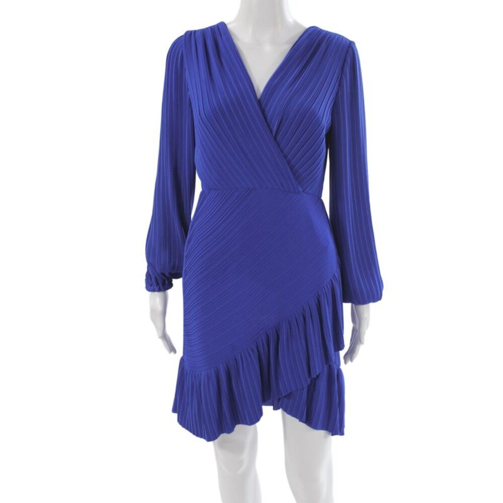 One 33 Social Women Blue V-Neck Long Sleeve Mini Dress Size 2